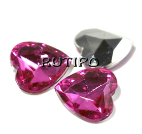 Акриловое сердце Magenta ,14мм, шт 