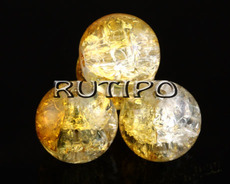 Crackle bead, yellow-white, 8mm, pcs
