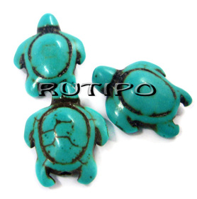Bead Turtle Howlite, 18 * 16 * 7mm, pcs