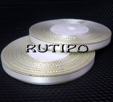 8001 Satin ribbon with gold imitation lurex, 6mm * 1m