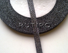 Лента парча черная с люрексом под серебро, 7мм*1м