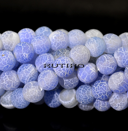 Frosty agate beads, 6mm, 65pcs/strand
