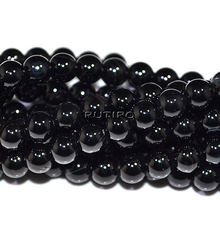 Black agate bead, 6mm, about 61pcs/strand