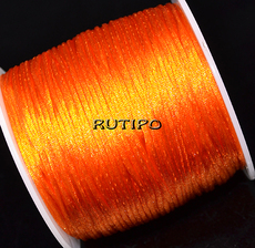 A satin nylon cord Dark Orange, 1mm, 70m (coil)