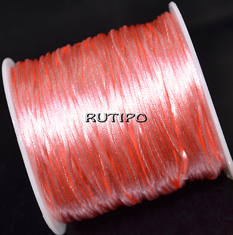 Атласный нейлоновый шнур Light Coral, 1мм, 70м (катушка)
