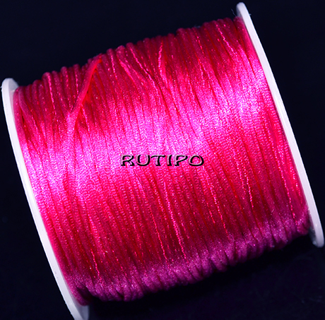Satin nylon cord, raspberry, 1.0mm, 1m
