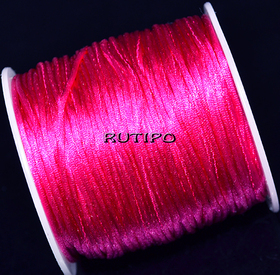 Атласный нейлоновый шнур Medium Violet Red, 1мм, 70м (катушка)