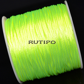 Атласный нейлоновый шнур Green Yellow, 1мм, 70м (катушка)