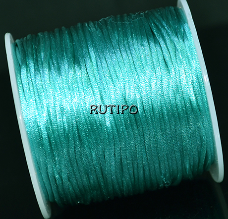 Атласный нейлоновый шнур Light Sea Green, 1мм, 70м (катушка)