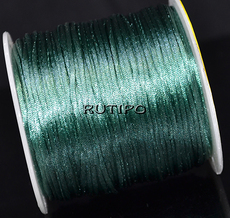Атласный нейлоновый шнур Dark Sea Green, 1мм, 70м (катушка)