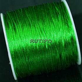 Атласный нейлоновый шнур Lime Green, 1мм, 1м