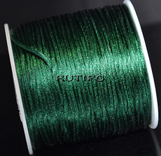 A satin nylon cord Dark Green, 1mm, 70m (coil)