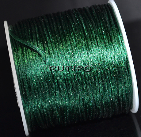 Атласный нейлоновый шнур Dark Green, 1мм, 70м (катушка)