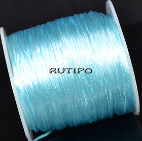 Атласный нейлоновый шнур Light Sky Blue, 1мм, 1м