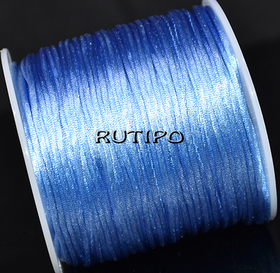 Атласный нейлоновый шнур  Cornflower Blue, 1мм, 1м