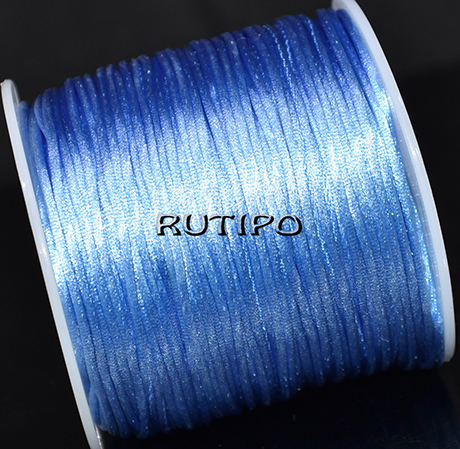 Атласный нейлоновый шнур  Cornflower Blue, 1мм, 1м