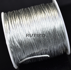 Атласный нейлоновый шнур Light Grey, 1мм, 70м (катушка)