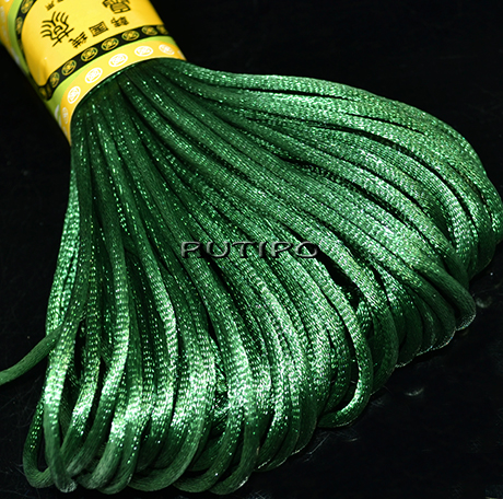 Атласный шнур Dark Green 2.5мм, моток 20м