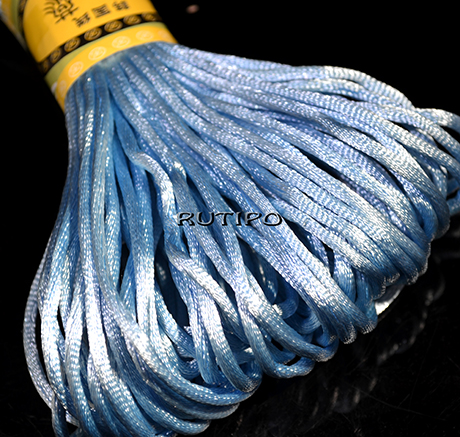 Атласный шнур Light Sky Blue 2.5мм, моток 20м
