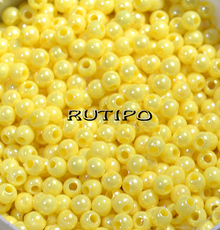 Bead Yellow Ab Plated, 4mm, pcs