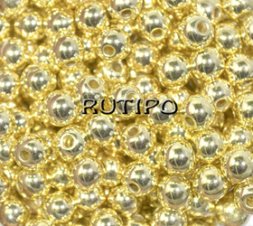 Round bead, Golden, 6mm, pcs