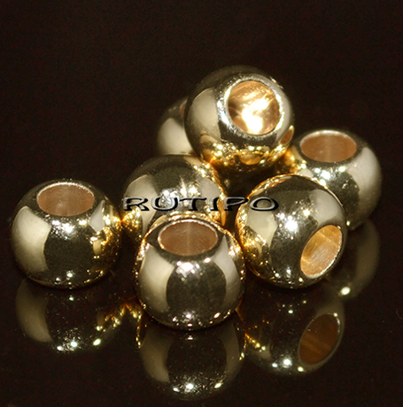 100шт, Бусины Golden, 7.5*6мм
