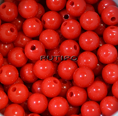 Acrylic bead Red 8mm, pcs