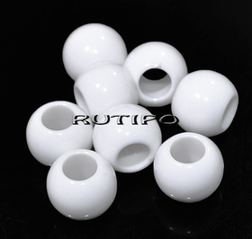 Бусина акриловая White 14*11мм, шт
