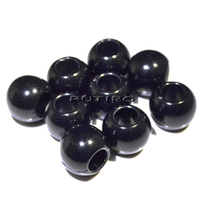 Acrylic bead Black 15*12mm, pcs.