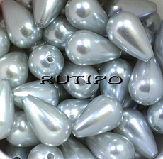 Bead drop Gray, 16*10mm, pcs