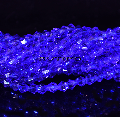 Bicone Blue, 3mm, about 115pcs/strand
