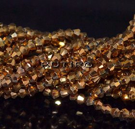 Биконусы DarkGoldenrod, 3*3.5мм, низка 35см (ок. 114шт)