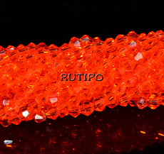 Bicone OrangeRed, 3mm, about 120pcs/strand