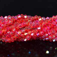 Биконусы Red AB, 2.9-3.3мм, низка 40см (ок. 155шт)