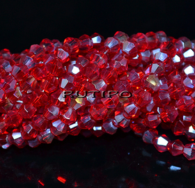 Біконуси DarkRed AB, 2.9-3.3мм, нитка 40см (бл. 155шт)