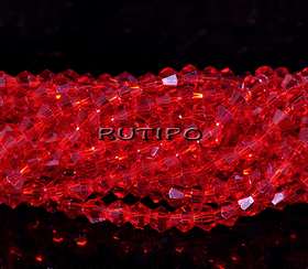 Біконуси Red, 3мм, нитка 36см (бл. 113шт)