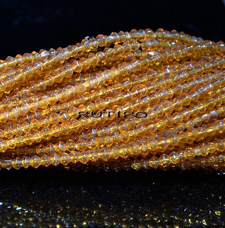 Низка Биконусов DarkOrange 3*2.5мм, 36см (ок. 175шт)