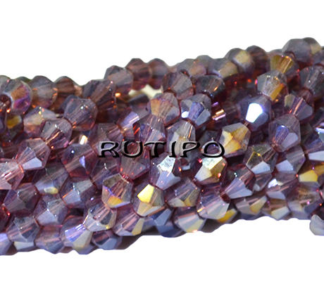 Биконусы Plum AB, 4*4мм, низка 31см (ок. 83шт)