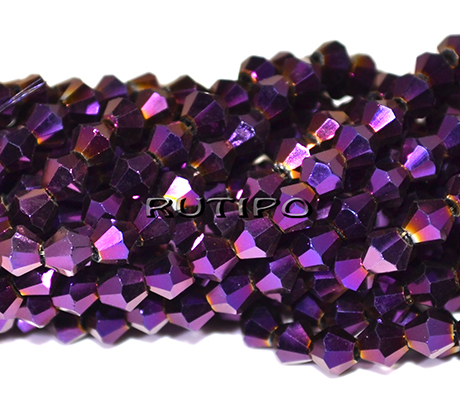 Биконусы Purple, 4мм, низка 32см (ок. 82шт)