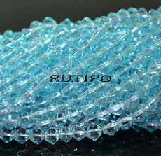 Strand Bicone DeepSkyBlue 4*3mm, 34cm (about 100pcs)