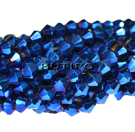 Биконусы RoyalBlue, 4мм, низка 37см (ок. 100шт)