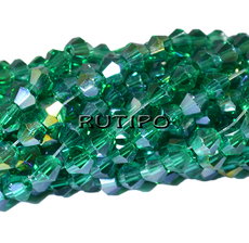 Bicone LightSeaGreen AB Plated, 4mm, pcs