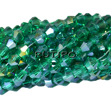 Биконусы LightSeaGreen AB, 4мм, низка 33см (ок. 85шт)