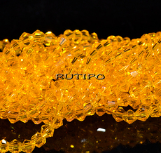 Crystal bicone Yellow, 4*4mm, Strand 36cm (about 90pcs)