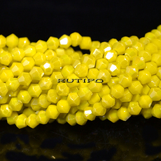 Биконусы Yellow AB, 4мм, низка 32см (ок. 87шт)