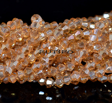 Bicone Peru AB Plated, 4*4mm, Strand 36cm (about 90pcs)