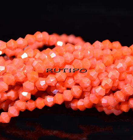 Биконусы OrangeRed AB, 4мм, низка 32см (ок. 87шт)