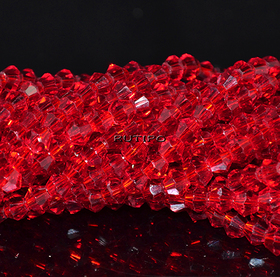Біконуси Red, 4*4мм, нитка 34см (бл. 90шт)