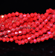 Bicone DarkRed AB Plated, 4mm, about 82pcs/strand