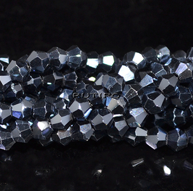 Биконусы Hematite, 4мм, низка 35см (ок. 90шт)